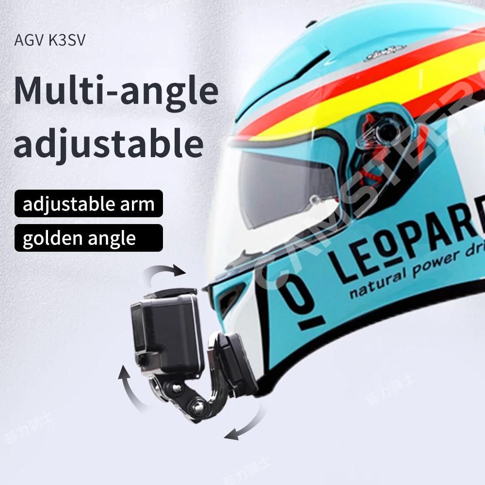 AGV K3Sv индивидуальное крепление для подбородка мотоциклетного шлема для GoPro Hero 13 12 11 10 9 Insta360 X4 X3 Ace pro DJI Action 5Pro 4 3Camera