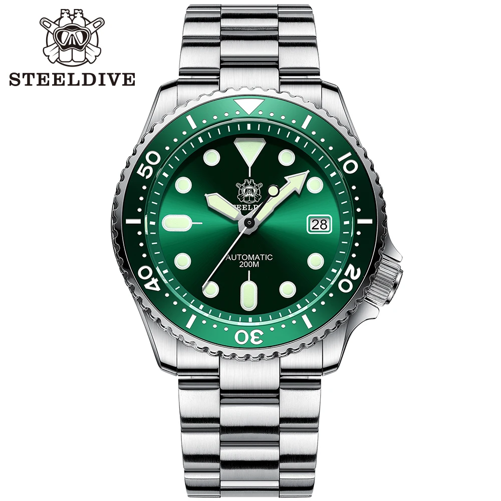 STEELDIVE SD1973 Heren duikhorloge NH35 Automatisch mechanisch herenhorloge Lichtgevende keramische bezel Duikhorloge herenhorloges Saffier