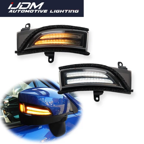 IJDM-luces de flecha de señal de giro de espejo lateral LED de Flash dinámico para Subaru Crosstrek Forester Impreza 2.0L Legacy Outback WRX STI