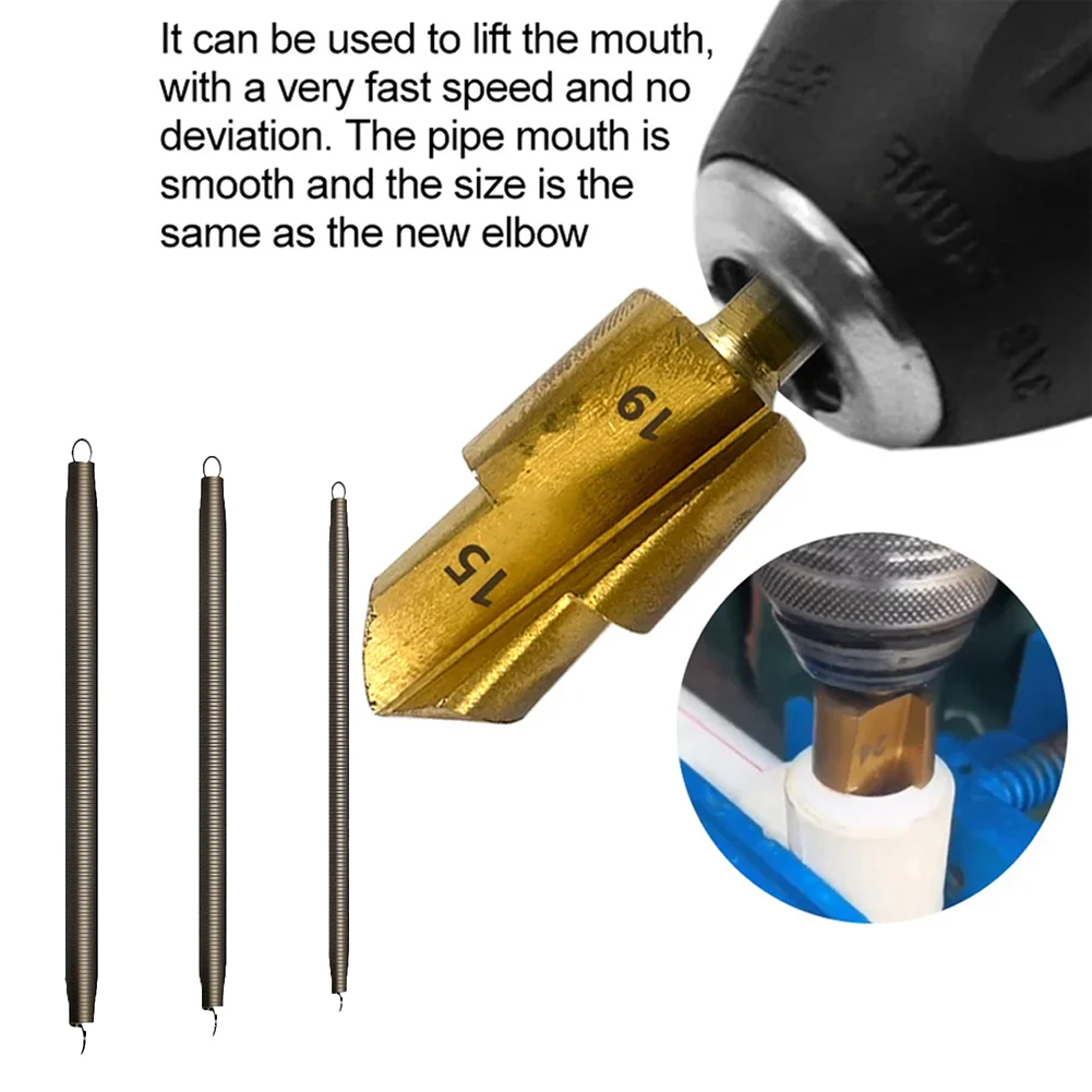 3PCS Wire Tube Spring Bender PVC/PPR Step Drill Bit Connection Tool Reaming Drill Tool Elbow Tee Plumber Tool