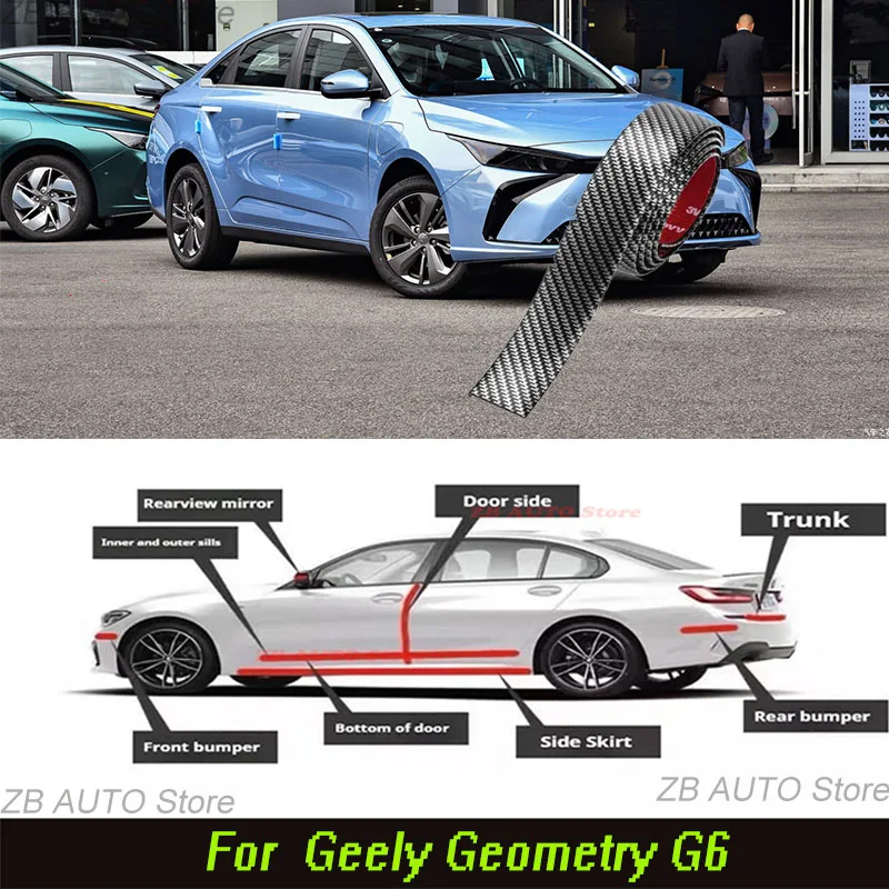 

For Geely Geometry G6 Strong adhesive bumper strip, front and rear lip side skirts, collision and scratch resistant, suitable