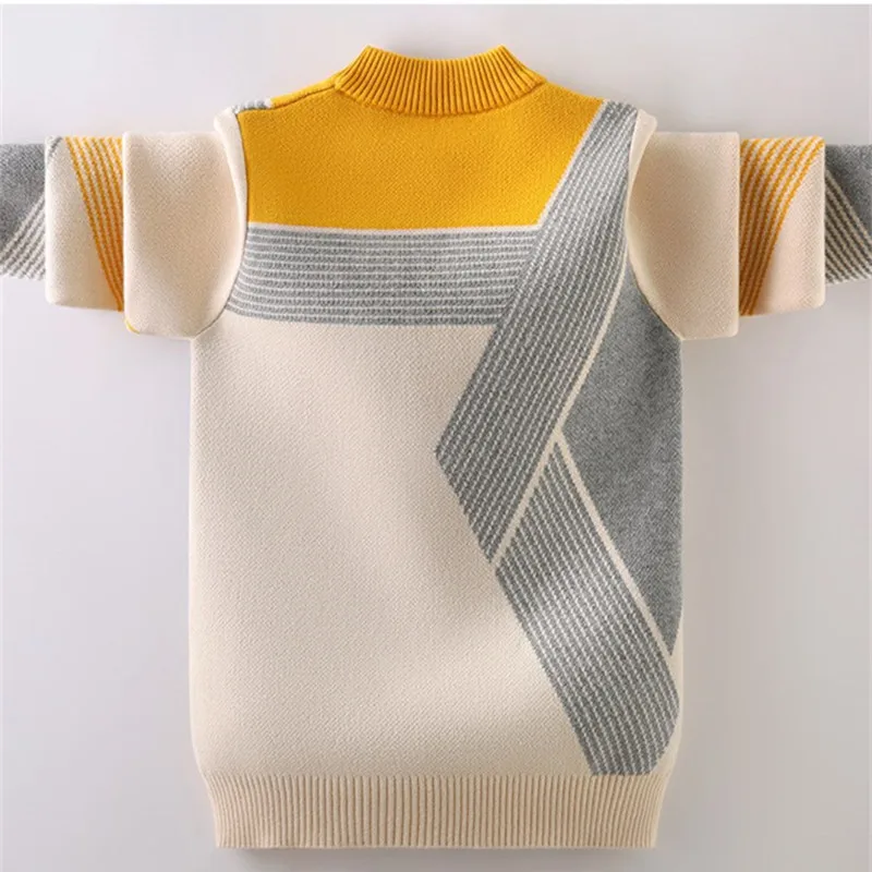 Boys Pure Cotton Sweaters 4-16 T Kids Warm Jacket Long Sleeve Knitted Pullovers Teenage Bottoming Shirt Autumn Winter