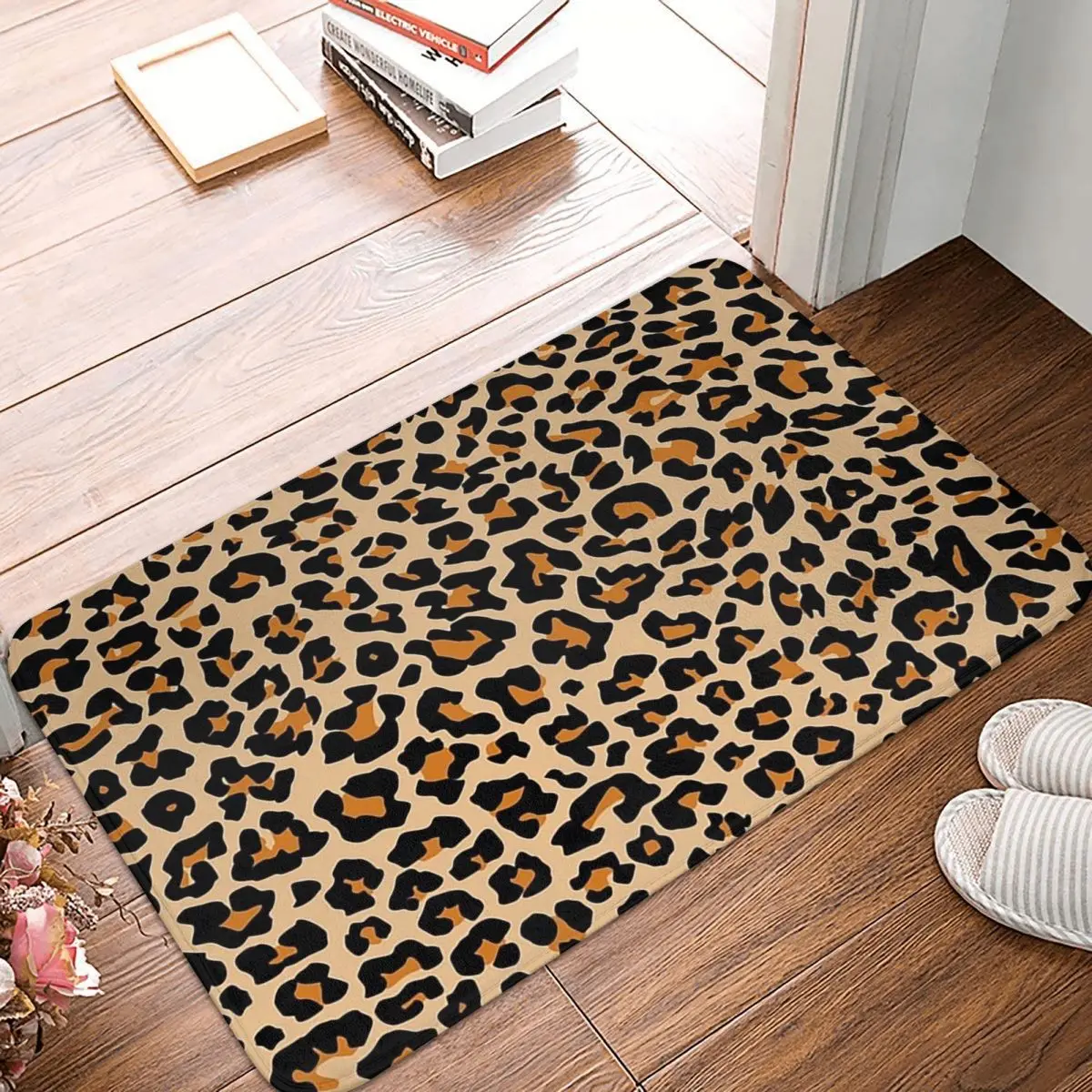 Queen Of Spots Leopard Prin Anti-slip Doormat Floor Mat Antiwear Carpet Rug for Kitchen Entrance Home Balcony Footpad Mats