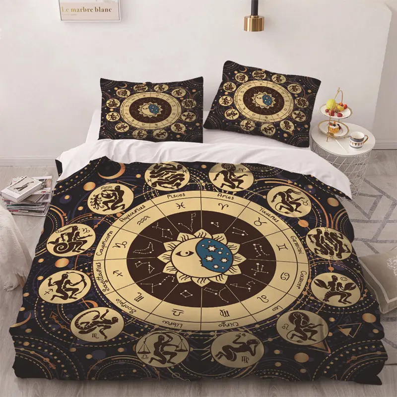 

Constellation Duvet Cover Sun And Moon Bedding Set Zodiac Signs Astrology Comforter Cover Spiritual Gifts For Girls Teens Women