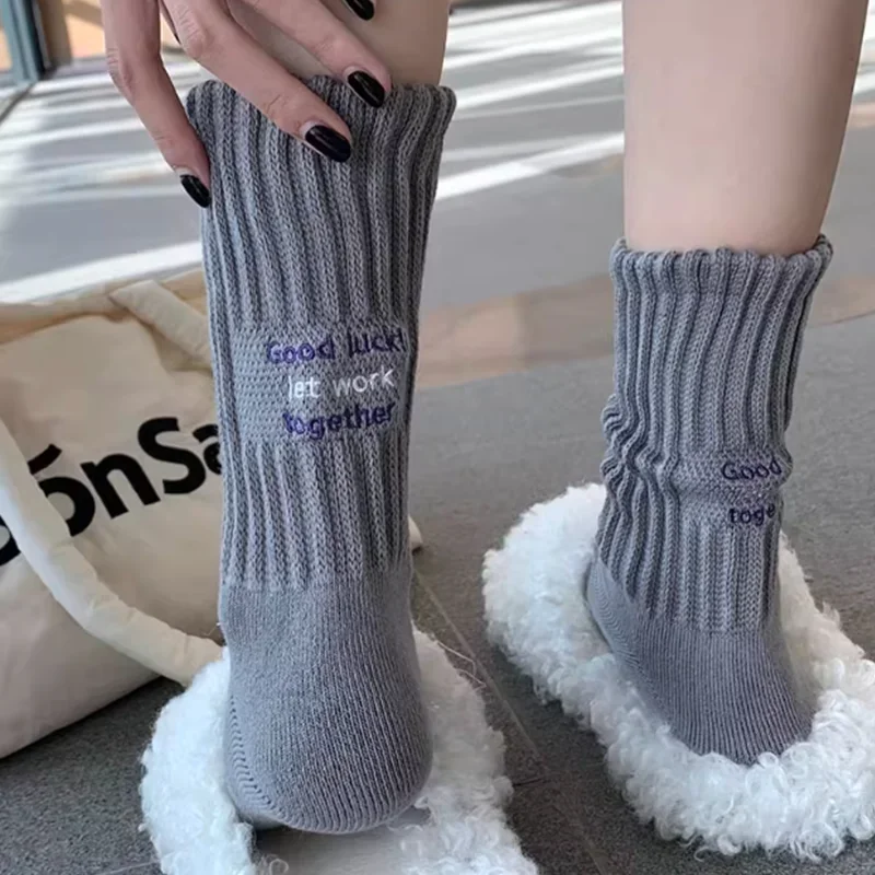 4 Pairs Women's Cotton Work Socks Cushioned Long Running Breathable Ankle Crew Socks Casual Socks for Women Cycling socks