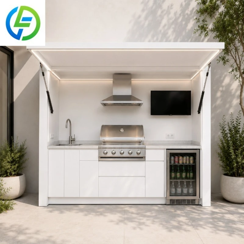Modular Aluminum Alloy Outdoor Kitchen with Sink Grill and Storage Stylish Rust Proof Perfect for Backyard and Patio Entertain