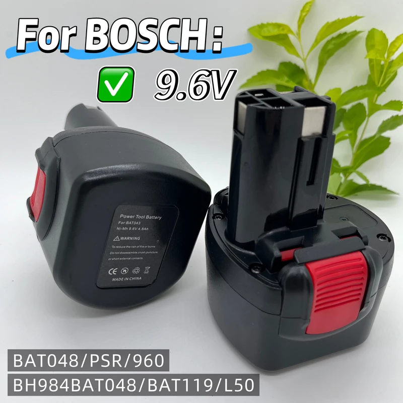 9.6V 4.8Ah/6.8Ah/9.8Ah/12.8Ah 고용량 충전식 NI-MH 배터리 |   BOSCH 전동 공구에 적합 |   PSR960,BH984,BAT048,BAT119,L50