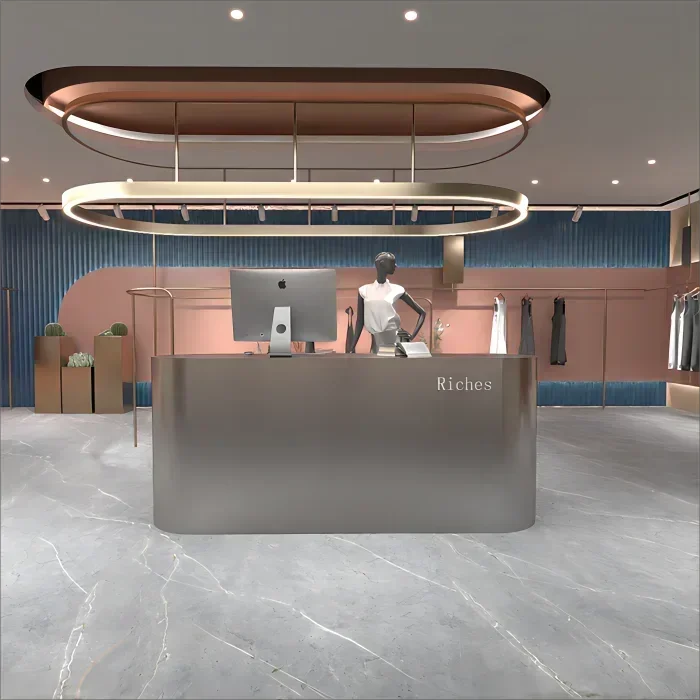 Stainless Steel Cashier Clothing Store Bar Simple Reception Desk Gym Front Desk Hairdressing Shop