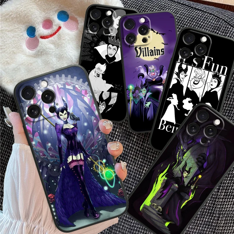

Disney Dark Villains For iPhone 15 14 13 12 11 XS XR X 8 7 SE Pro Max Plus Mini Black Soft Phone Case