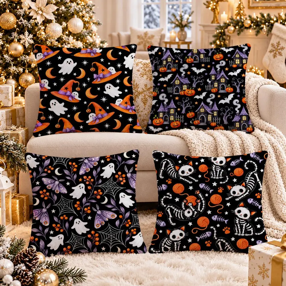Olive Rose Folk Stories Cushion Cover 1/4Pcs Soft Plush Cushion Case Throw Pillowcase Cozy Home Sofa Bed Living Room Decor