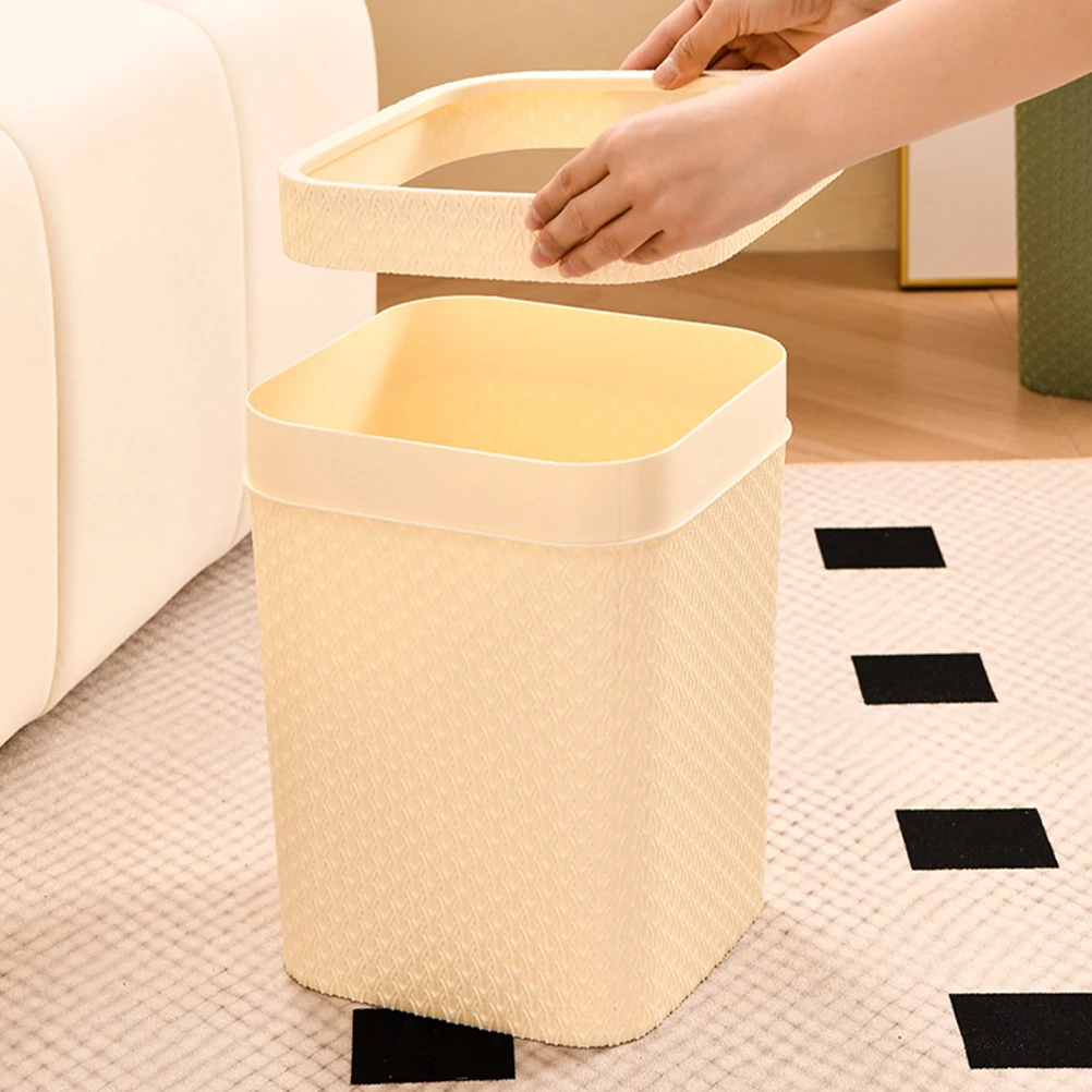 

Large Capacity Desktop Trash Can, Small Garbage Bin With Tilted Opening, Detachable Liner Wastebasket For Home