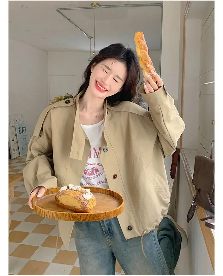 

Bomber Jackets Womens Jacket Yellow Autumn Corduroy Stand-Collar Double-Breasted Adjustable Colorblock Baseball-Uniform British