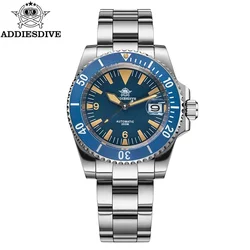 ADDIESDIVE AD2064 Dive Watch  NH35 Automatic Mechanical Movement C3 Luminous Sapphire Watches Waterproof 20Bar Men Wristwatch