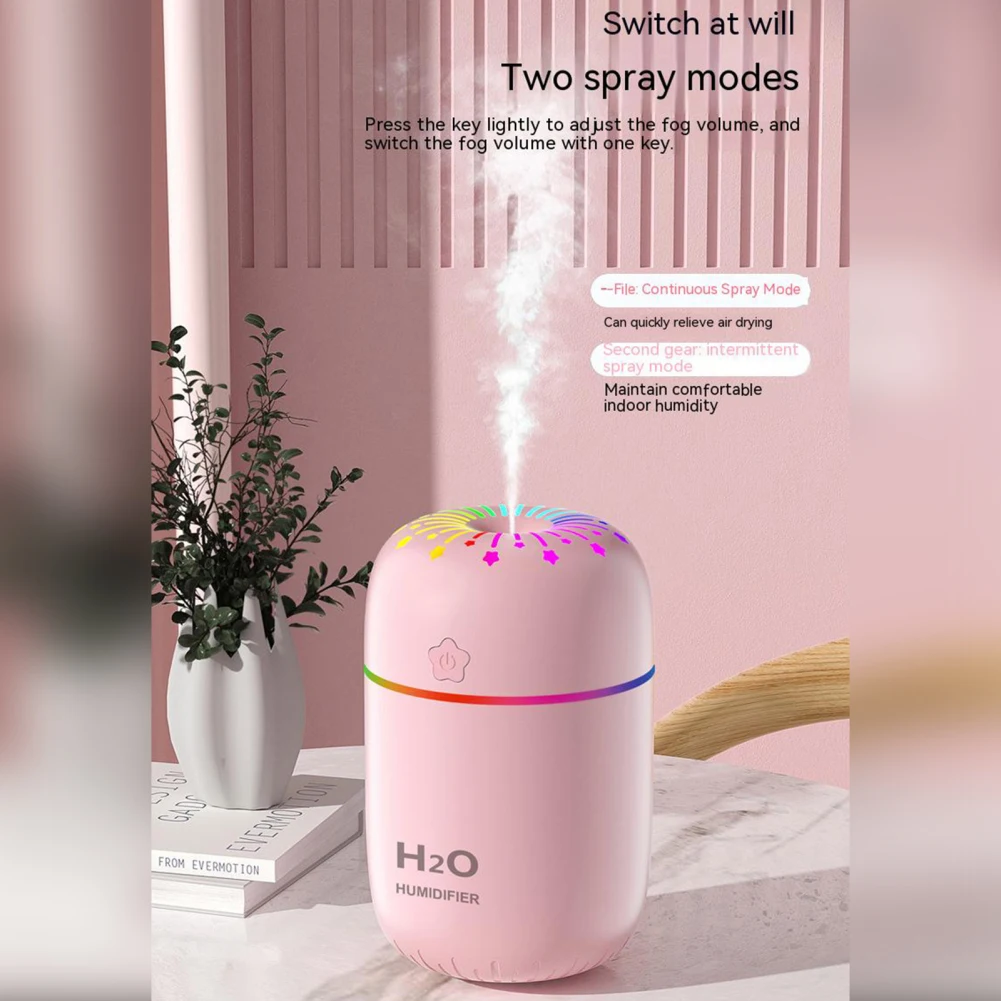 Mini humidificateur d'eau ABS coloré, diffuseur d'huiles essentielles, USB précieux, arôme, veilleuse colorée, vente en gros, 300ml