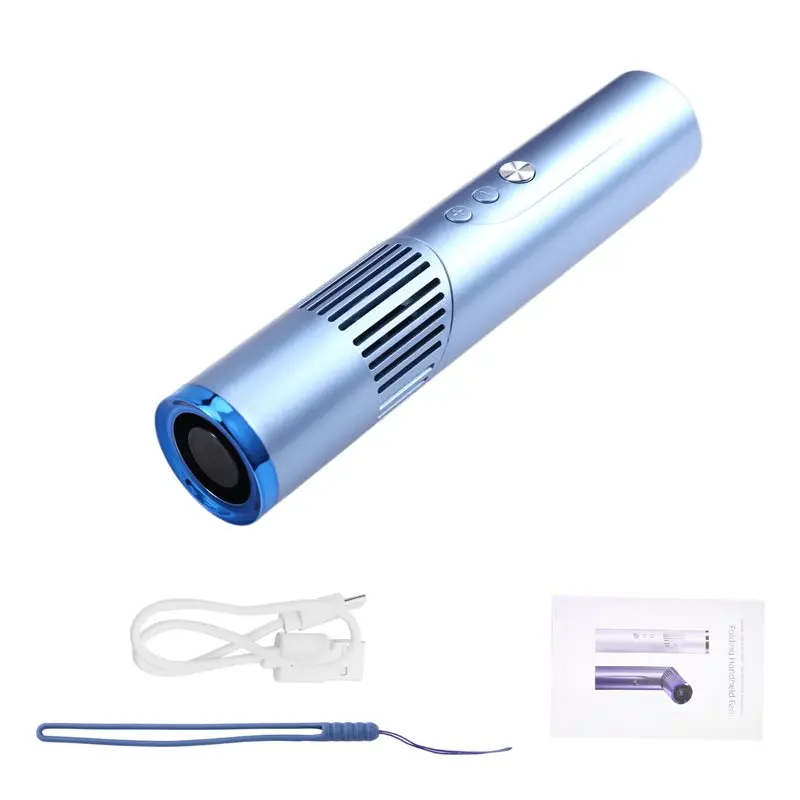 

BABZ-Portable Mini USB Travel Fan Lipstick Portable Turbo Fan High-Speed Handheld Neck Hanging Desktop Multifunctional