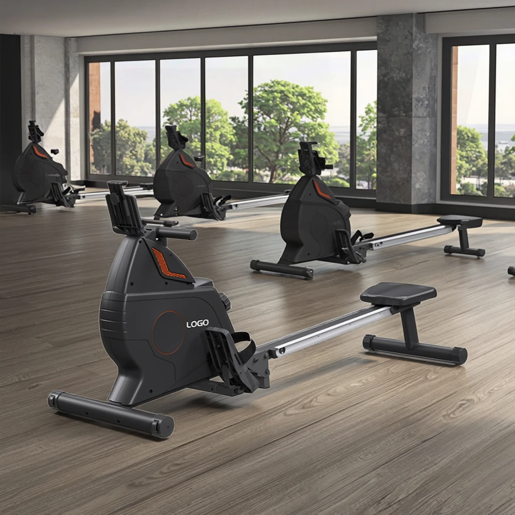 Strength Training Durable Multi-Functional Rower Machine 8/16 Resistance Levels Magnetic Resistance Foldable Design Digital