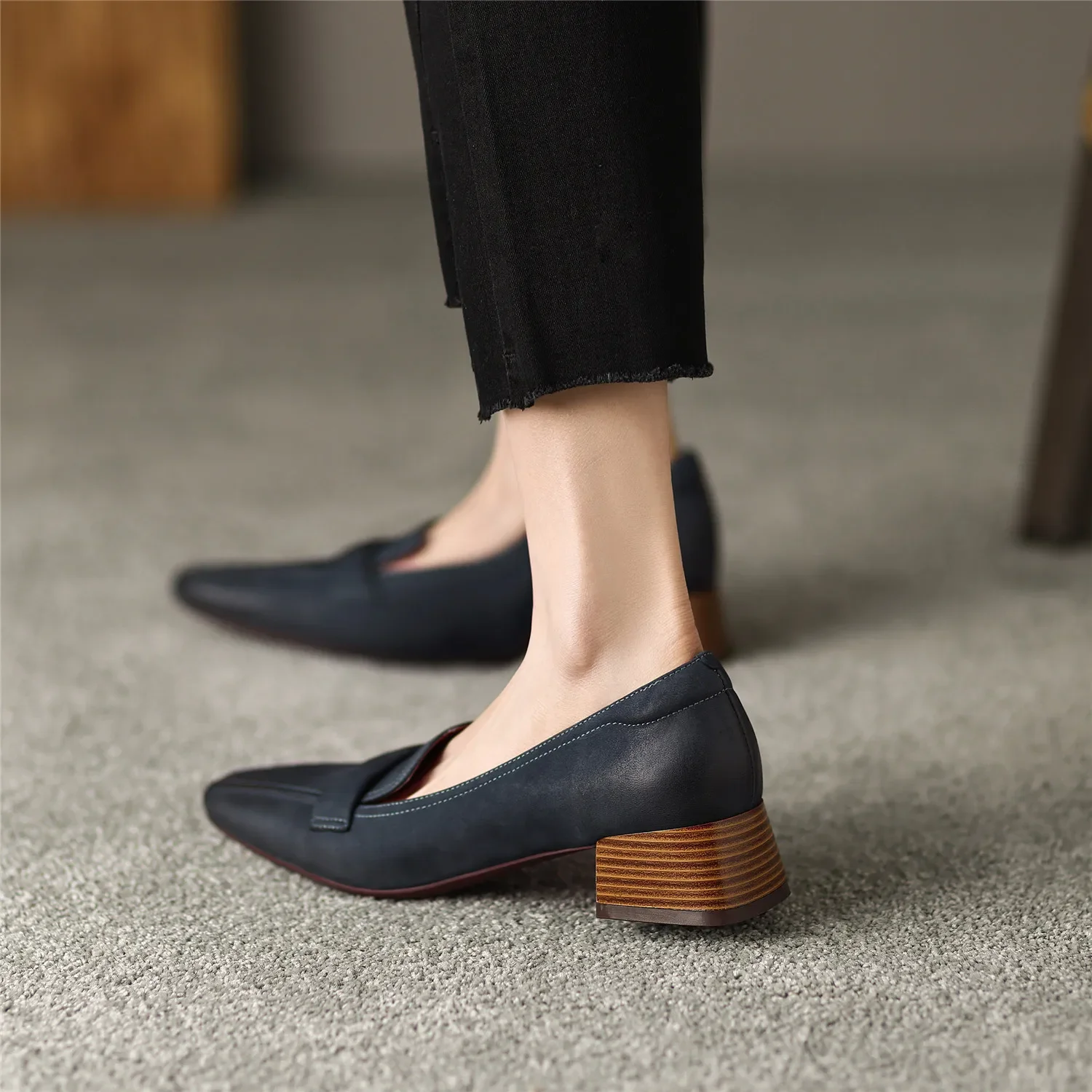 Genuine Leather Pumps Women 2026 New Spring Sheepskin Upper Pigskin Lining and Insole Elegant Comfortable Soft Ladies Shoes 42