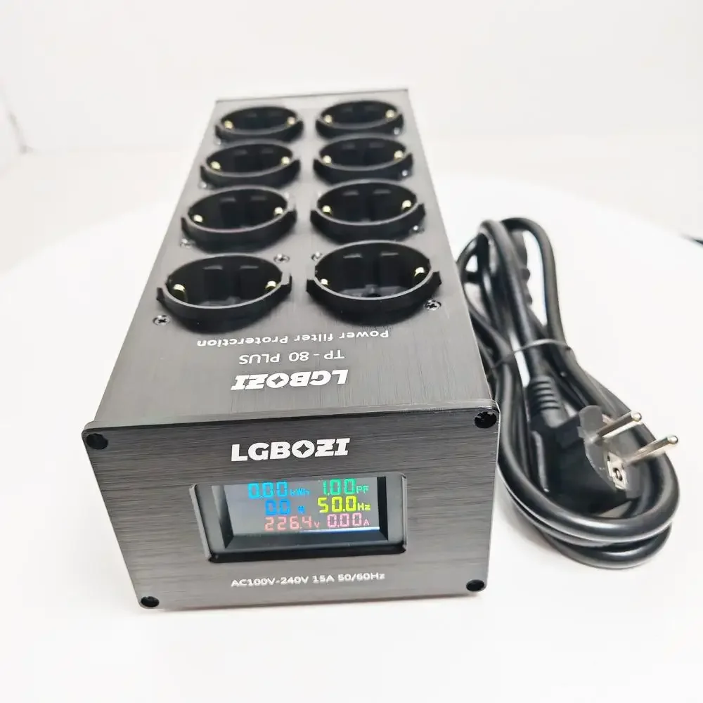 LGBOZI TP80PLUS Power Filter, European Standard Socket Amplifier, Audio and Video Equipment Noise Reduction, Surge Protection