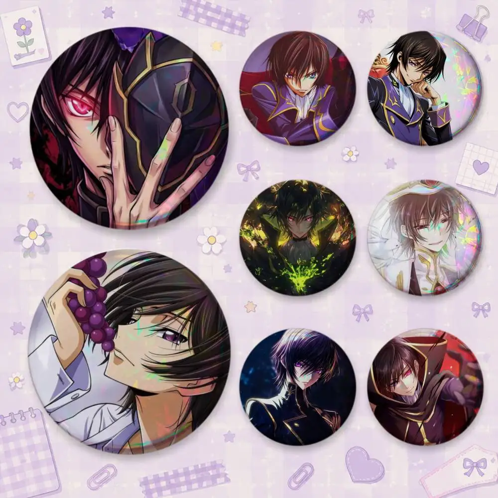 Geass L-Lelouch of the R-Rebellion Badges Button Round Creative Pin Brooch Badge Bag Decor Accessories Fans Collect Friends Gift