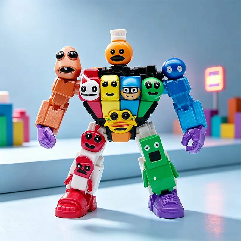 Combined Deformable Robot Action Figure Blind Box Set Candy Style Monster Movable Joint Doll Desktop Ornament Toy Gift for Fans