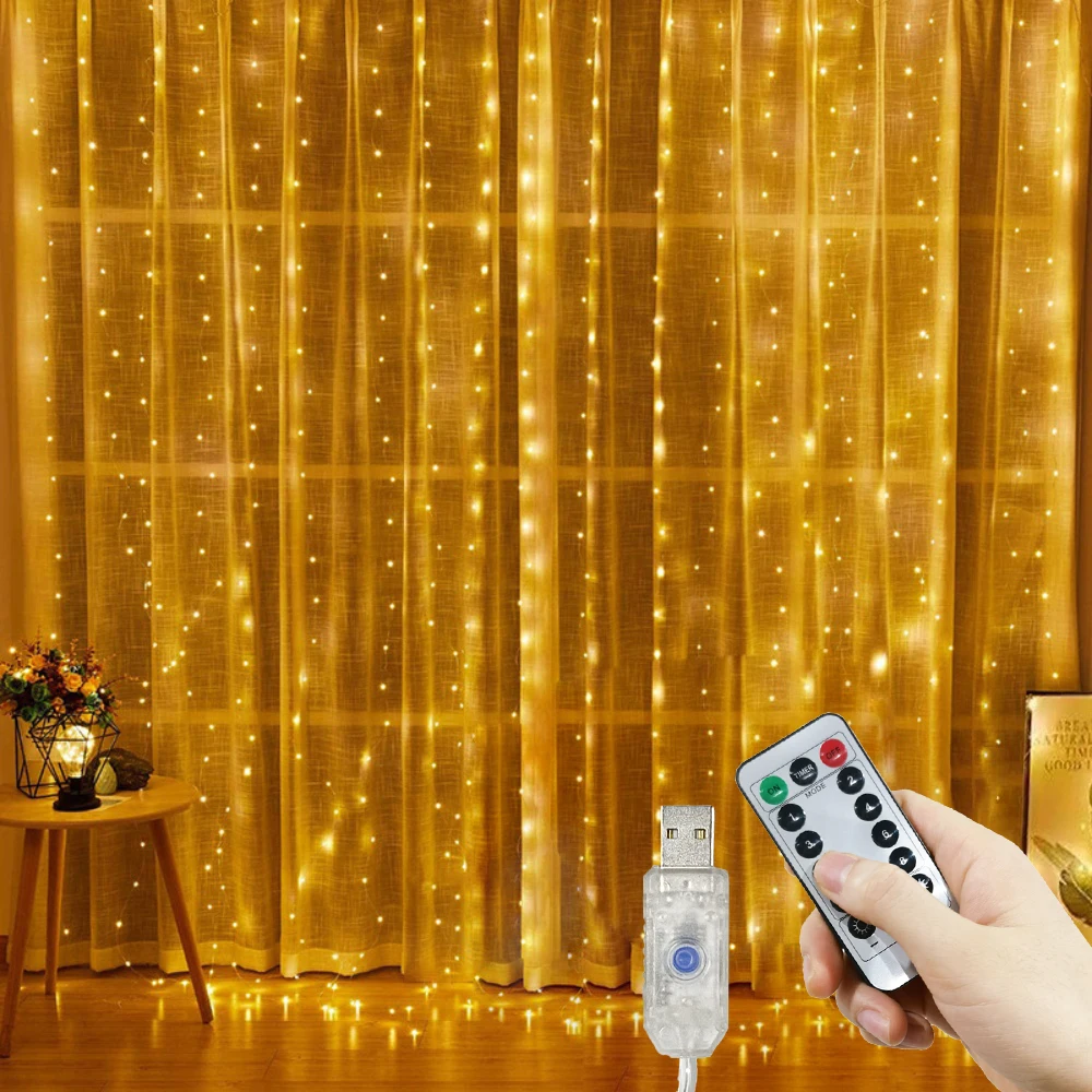 USB Fairy Lights 3/4/6M LED Curtain String Lights EID Mubarak Bedroom Decor Wedding Valentine's Day Ramadan Home Decoration 2026