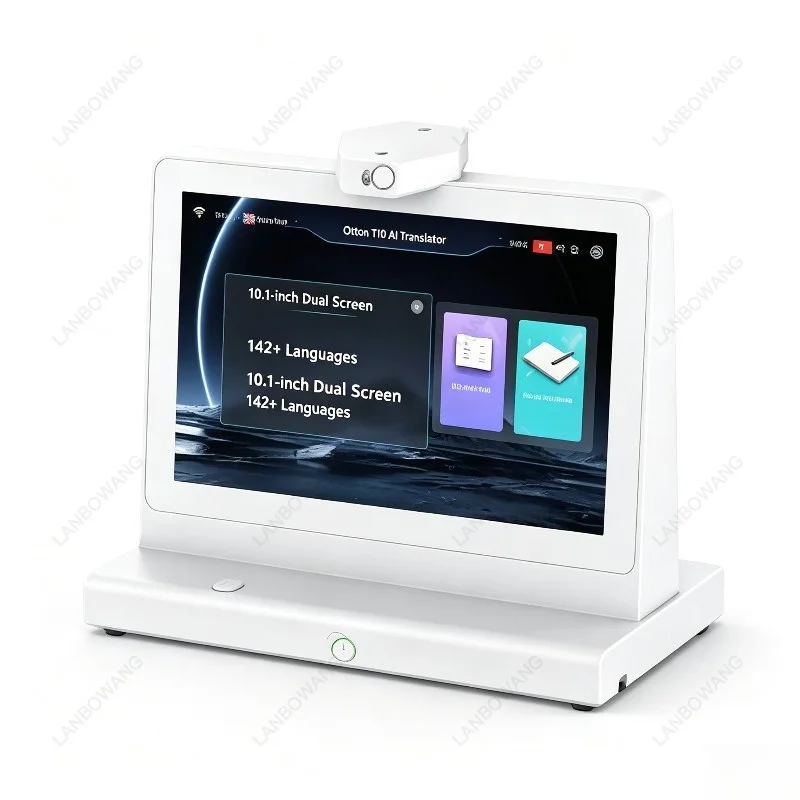 Smart Dual-Screen Translator, Multi-Language Real-Time Conversation Translation for Business, Hotel & Airport