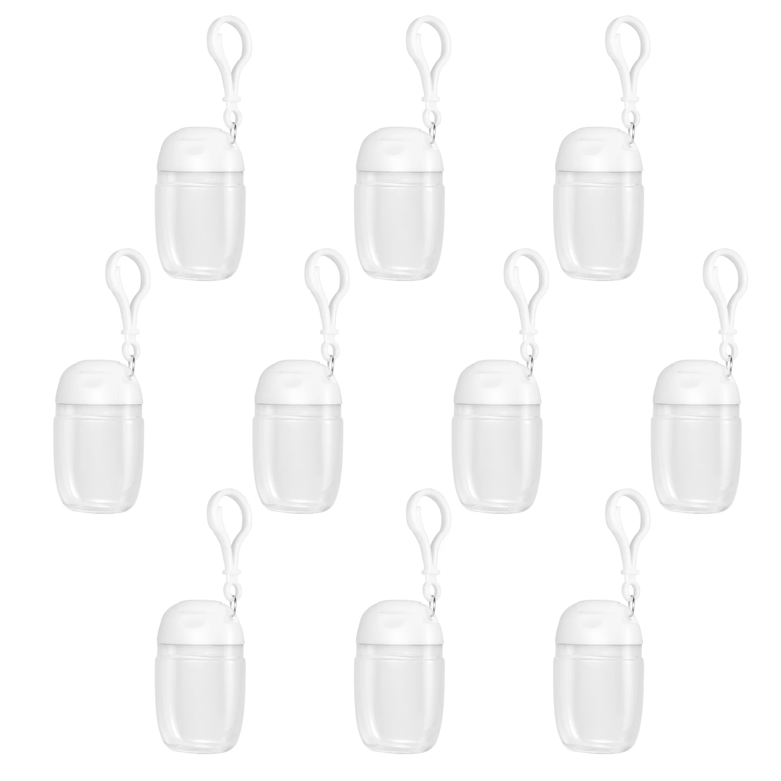 

10pcs Portable Refillable Bottles 30ml Travel Empty Plastic Storage Liquid Keychain Durable Reusable
