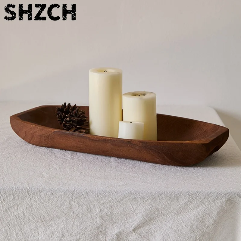 Wooden Dough Bowl for Decor Rustic Decorative Bowl for Home Table Centerpiece,Entryway Table Wooden Dining Room Centerpiece