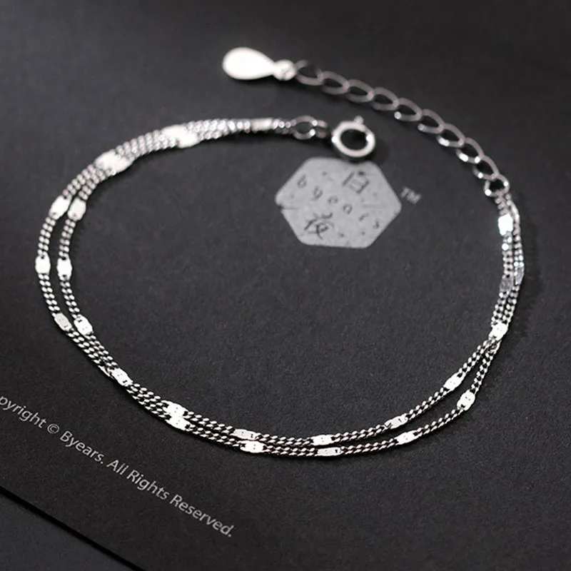

Geometry Bracelet For Women Couple 925 Sterling Silver Lucky Korean Chain Hand Bracelets Luxury Jewelry Accessories Argent 925