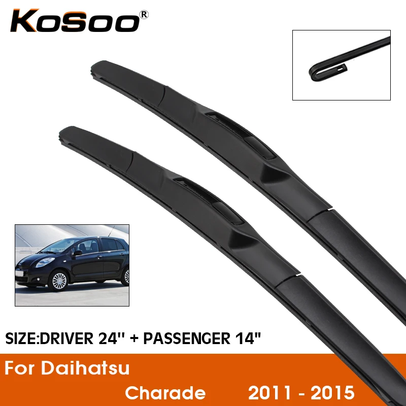 

Car Wiper Blade For Daihatsu Charade 2011-2015 Windshield Rubber Silicon Refill Front Window Wiper 24"+14" LHD RHD Accessories