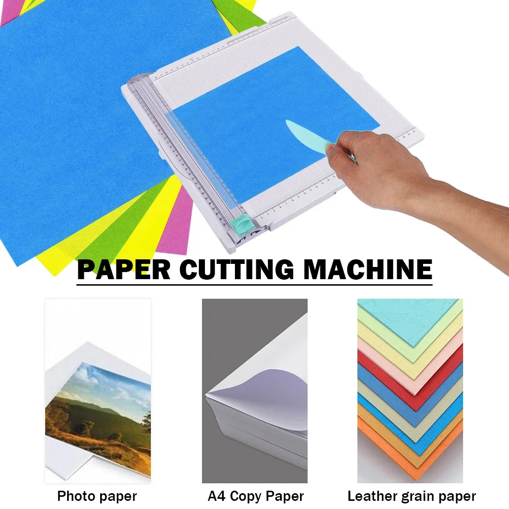 Trymer do papieru deska do przycinania gilotyna do papieru rzemieślniczego składany strzelec do albumów DIY karty do scrapbookingu maszyna do cięcia papieru fotograficznego 36x33.7cm — zdjęcie 5