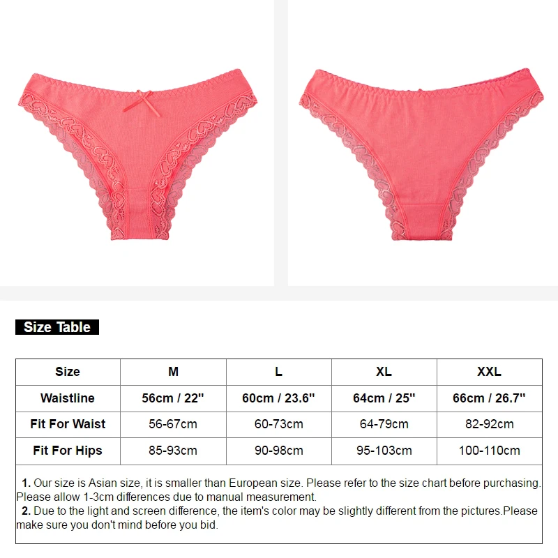 Cotton Panties Underwear Women Sexy Lace Underpants Briefs set Female Intimates Plus Size Lingerie 3 Pcs/lot