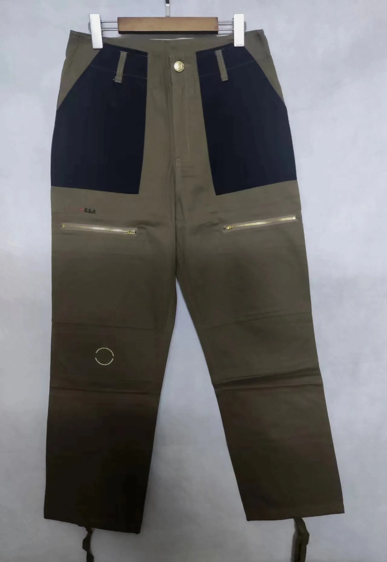 

Прямые повседневные брюки с вышивкой золотого цвета, рабочая одежда, брюки в стиле милитари, с низкой талией, цвета хаки, дышащие, удобные