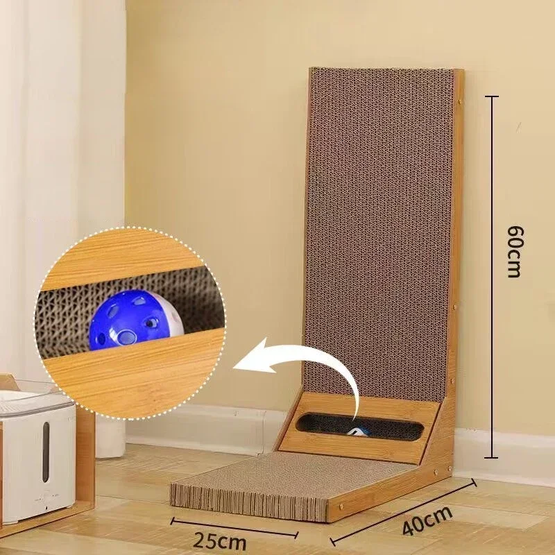 Cat Scratching Board L-shaped Detachable Corrugated Paper Cat Scraper Durable Cat Training Grinding Claw Toy Furniture Protector