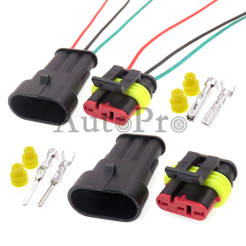 1 Set 3 Hole AC Assembly Car Wire Cable Socket 282087-1 282105-1 Automobile Electrical Connector Auto Parts