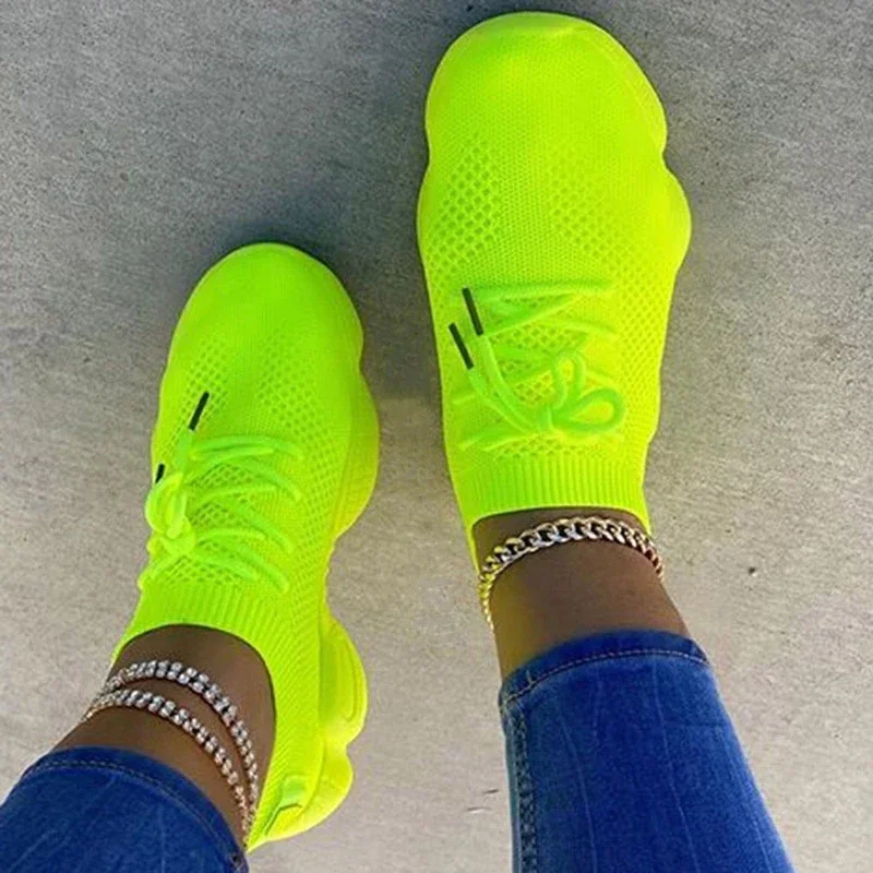 Women Sneakers Mesh Shoes Flats Breathsble Walking Casual Sport Shoes Female Comfort Ladies Plus Size Tenis Feminino Gym Shoes