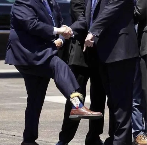 Homens em torno do pescoço Hip Hop meias, 3D cabelo falso, engraçado e engraçado, Donald, Donald, presidente, roupa de rua