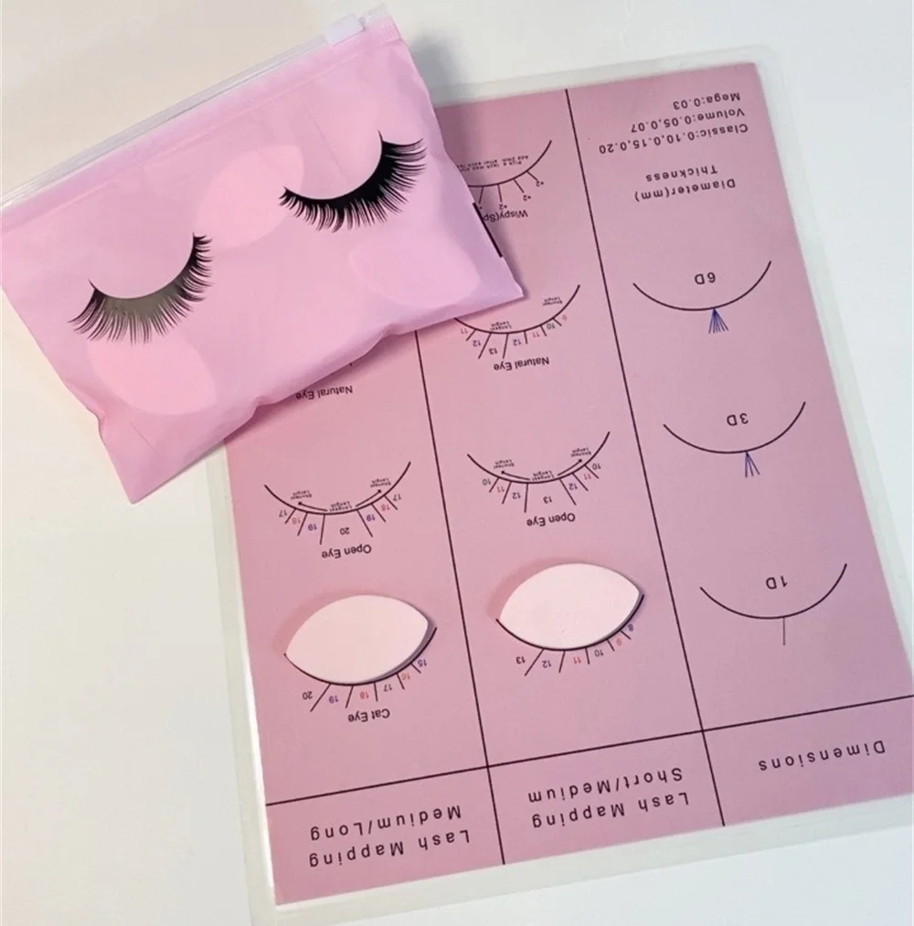 Beginner Lash Map Chart Wispy Lashes Practice Chart Eye Shape Sponges Reusable Lash Extension Practice Lash Mapping