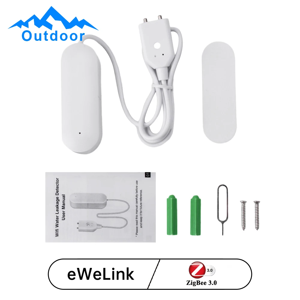 EWeLink Zigbee 지능형 누출 경보, 범람 및 침수 감지기, 수위 경보 센서, DC 3V 