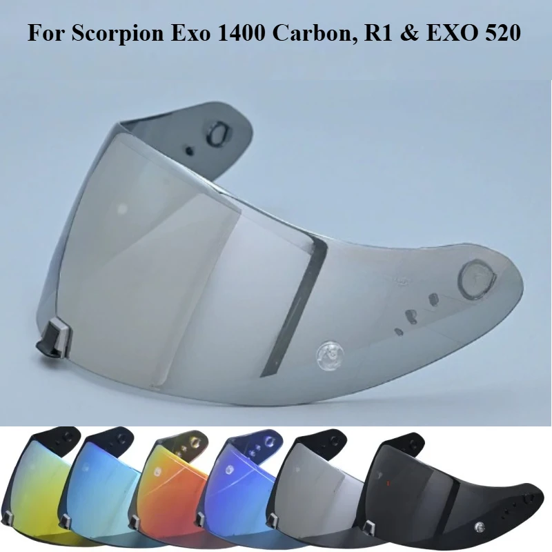 

Helmets Visor For Scorpion Exo 1400 Carbon, R1 & EXO 520 391 Motorcycle Helmet Lens Visor Plating Uv Protection Lens Faceshield