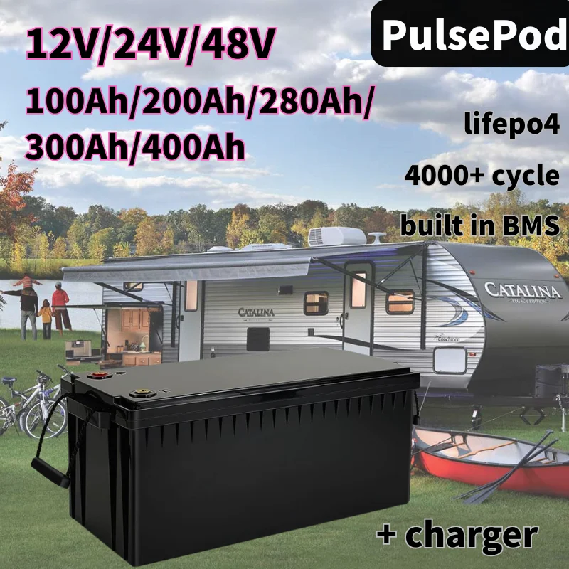 

12V 24V 48V 100Ah 200Ah 280Ah 300Ah 400Ah LiFePo4 Battery Lithium Iron Phosphate Batteries For Solar Boat inverter Golf Cart