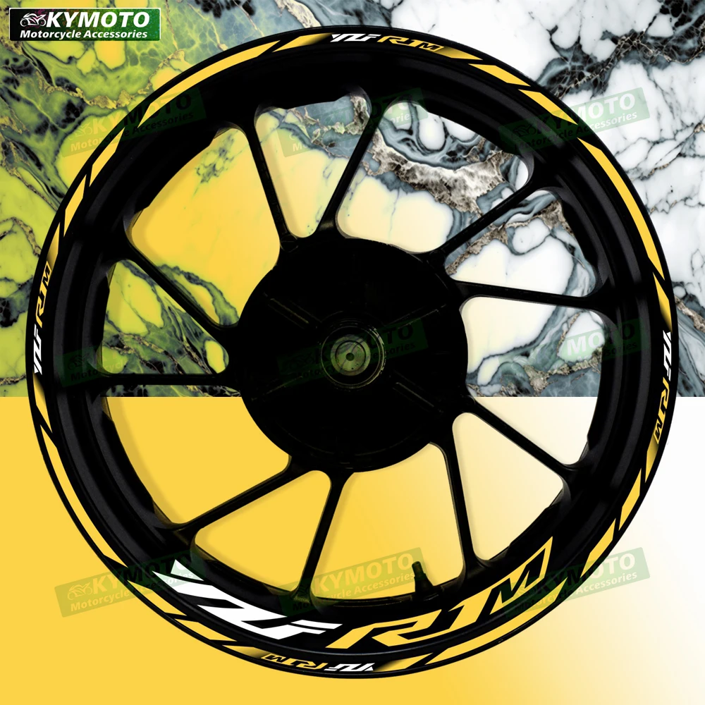 For YZF R1M R1 M motorcycle accessories 17 inch front and rear wheel decals fairing wheel hub modified reflective strip stickers