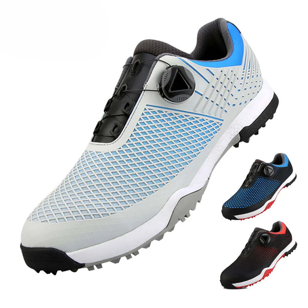 Waterproof Soft Comfort IP Injection Quick Lacing Men's Golf Shoes