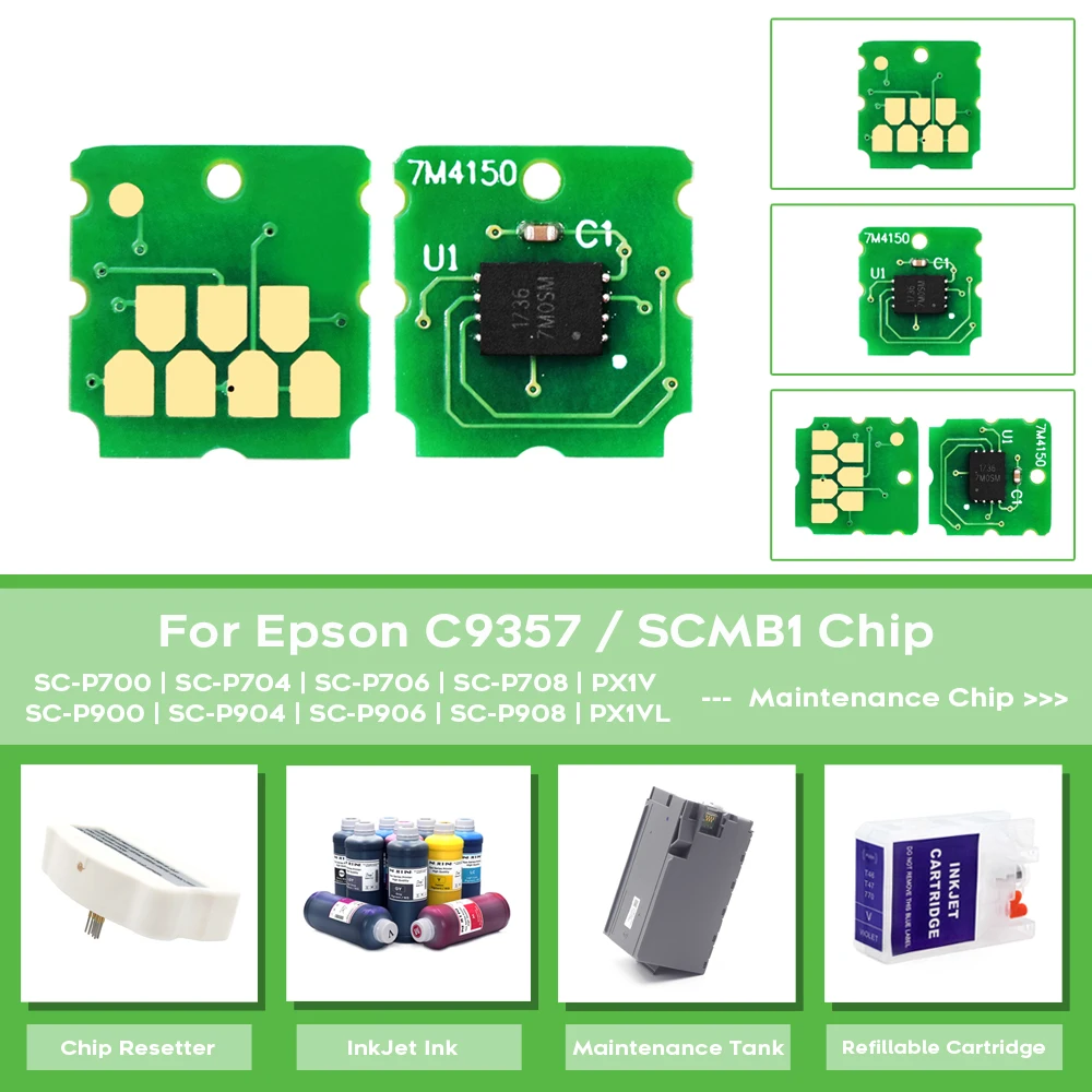New C9357 C12C935711 SCMB1 Maintenance Tank Chip For Epson SC-PX1V P700 P703 P704 P706 708 P900 P903 P904 P906 P908 Printers