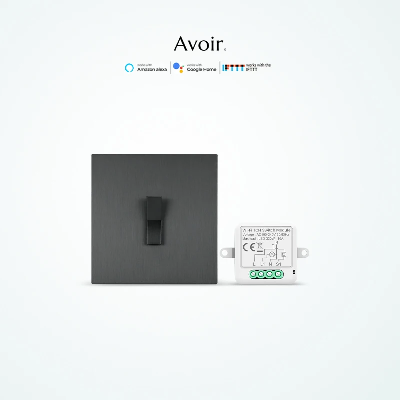 

Avoir Mini Wifi Module Wireless Switch Alexa Gray Wall Switches For Houses Tuya Zigbee Smart Switch Y Type Push Buttons 2 Way