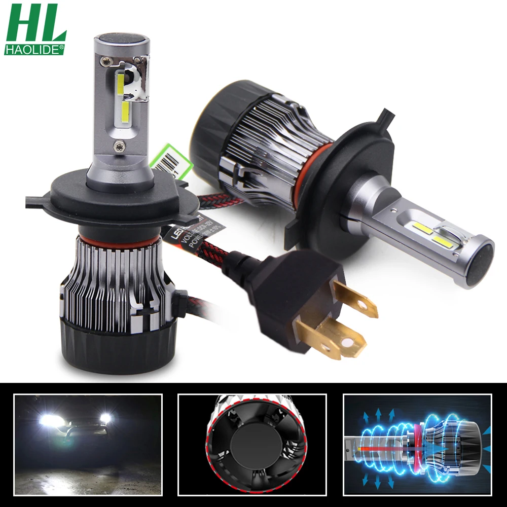 

HAOLIDE Mini Car Headlight H1 H4 H7 H11 9005 HB3 9006 HB4 6500K Super Bright White Turbo Bulbs Mini Auto Fog Light Headlamp 12V