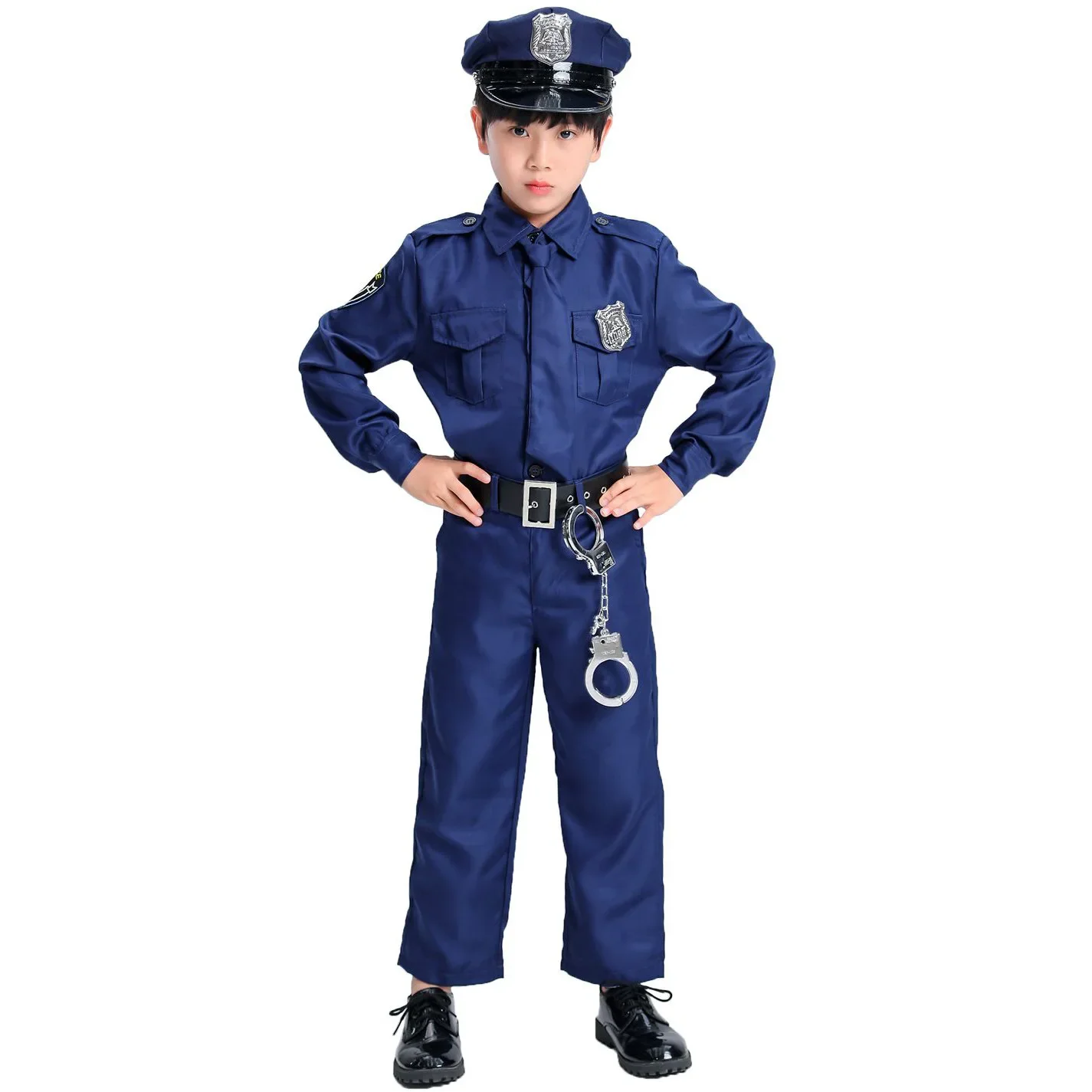 Disfraces de actuación de policía del Día Internacional del Niño Disfraces de Halloween Disfraces de actuación de uniformes de policía para niños y niñas