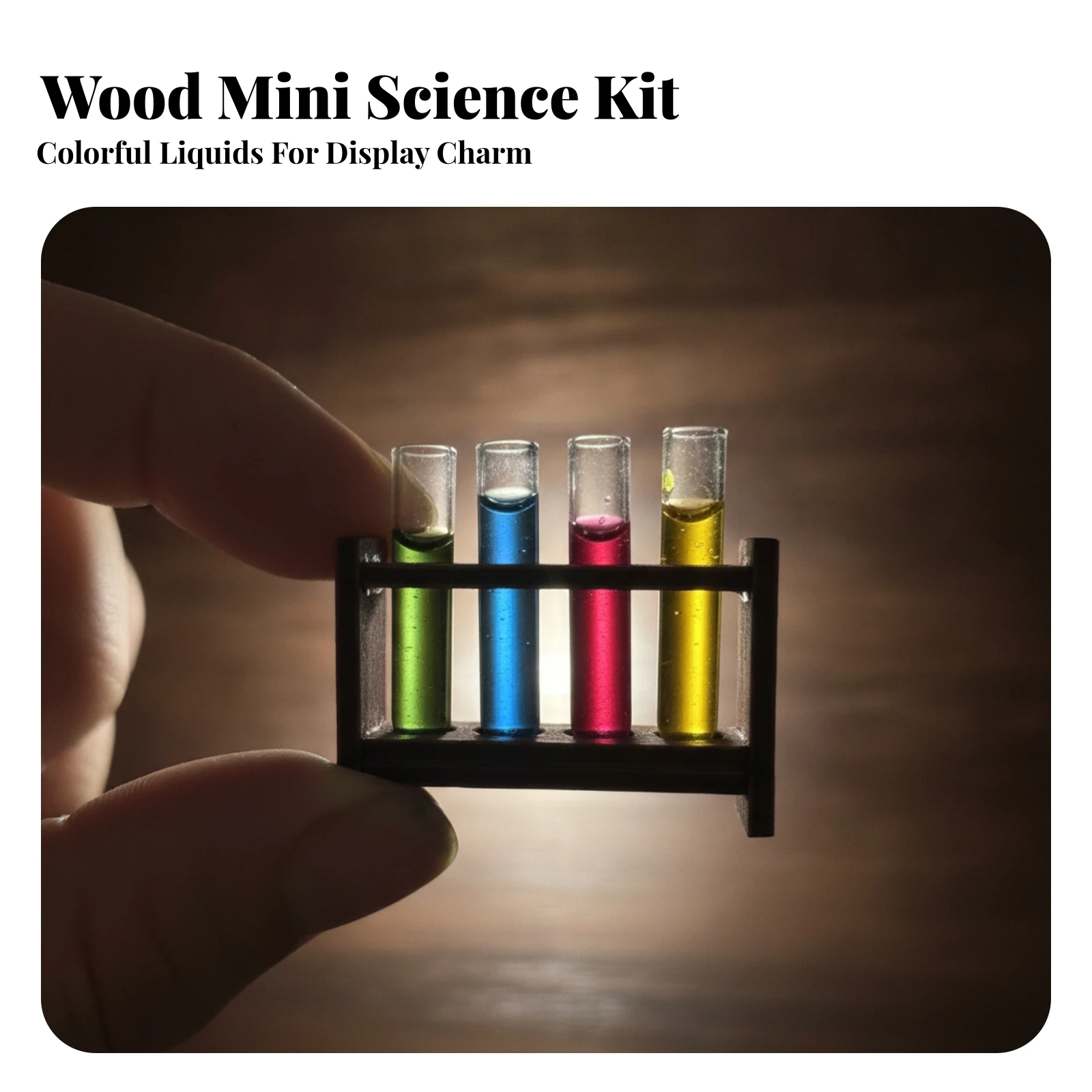 Miniature Test Tube Rack with Glass Tubes Realistic Miniature Test Tube Rack Tiny Experiment Props Versatile for Photographers