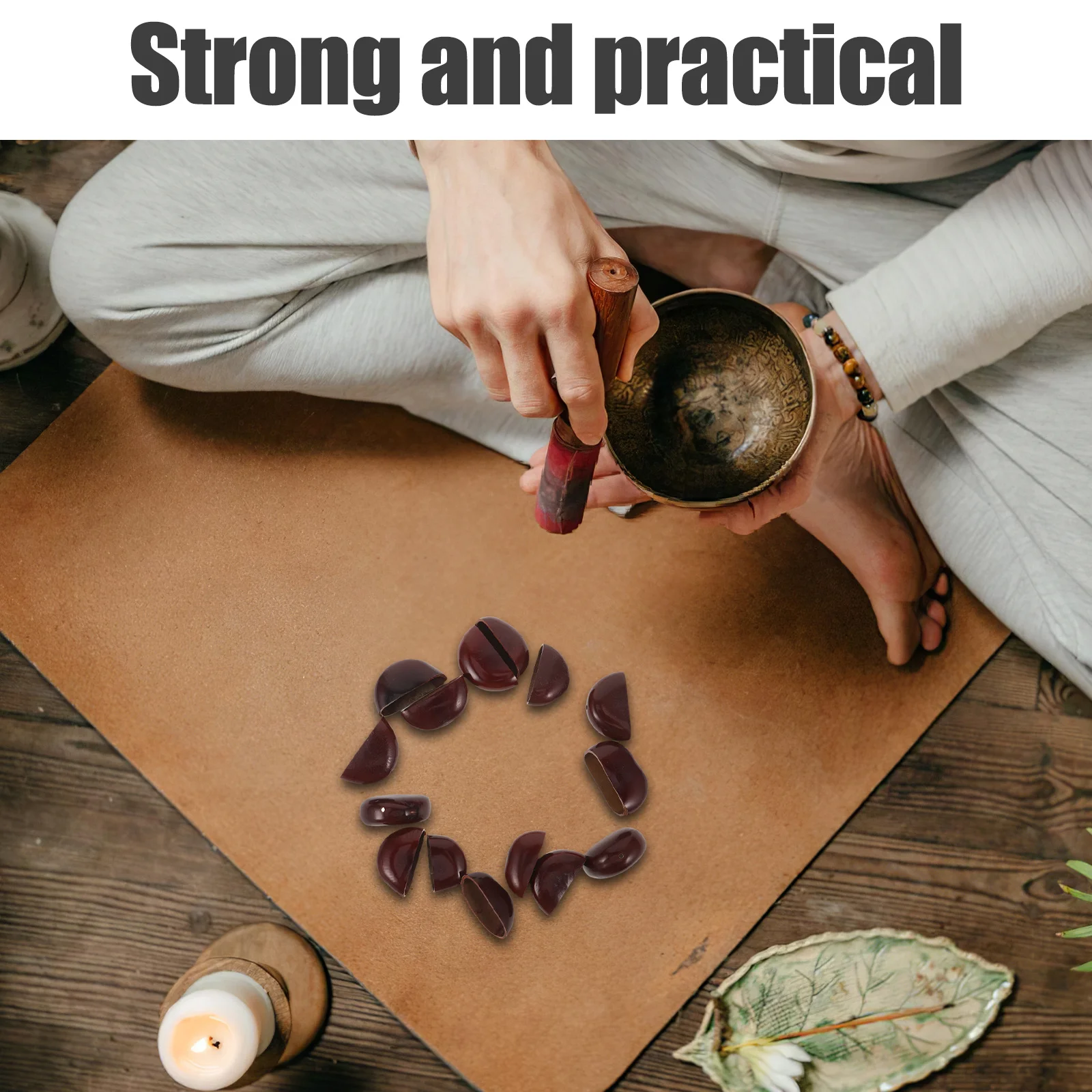 

15pcs Natural Nutshell Bells Hand Percussion Instrument Diy Wind Chimes Pendant Craft Montessori Rattle Sound Therapy Party