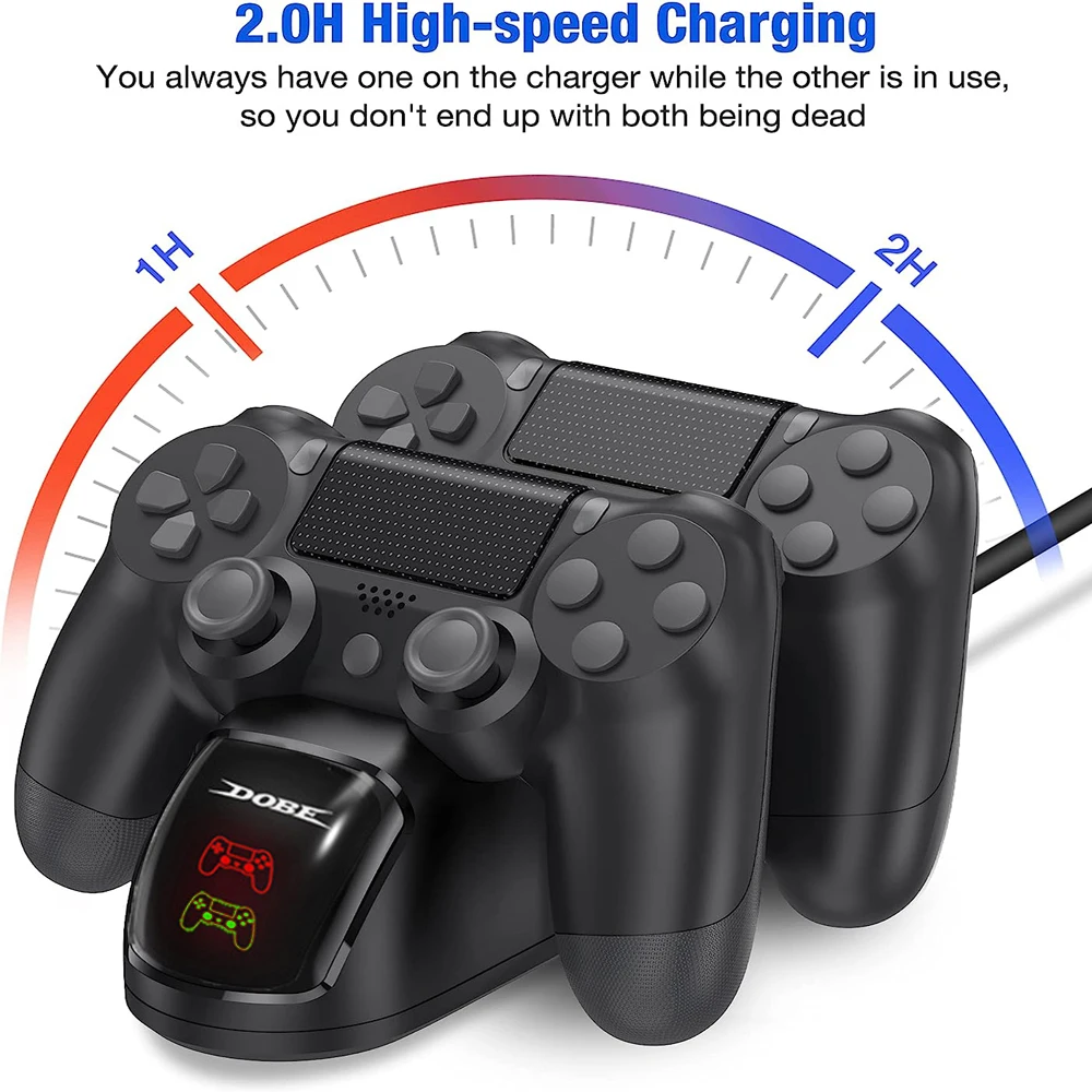 PS4 Controller Charger Dock Station Fast Charging PS4 Charging Station with LED Indicator  for PS4/PS4 Slim/PS4 Pro Controller